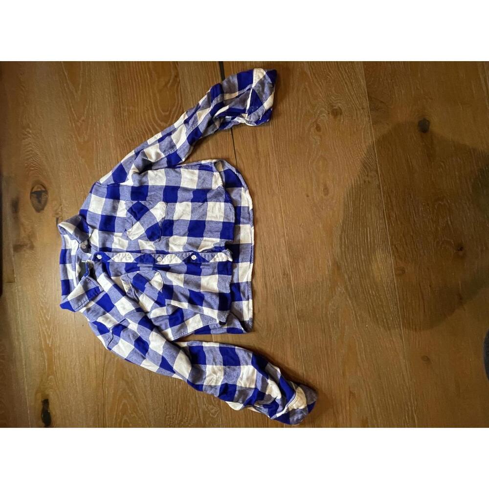 Rails Blue and White Checkered Button-Up Shirt - Medium